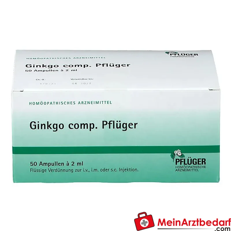 Pflüger Ginkgo comp. Ambra grisea / Anamirta cocculus / Conium maculatum / Ginkgo biloba / Panax Ginseng / Petroleum rectificatum Ampullen, 50 St.