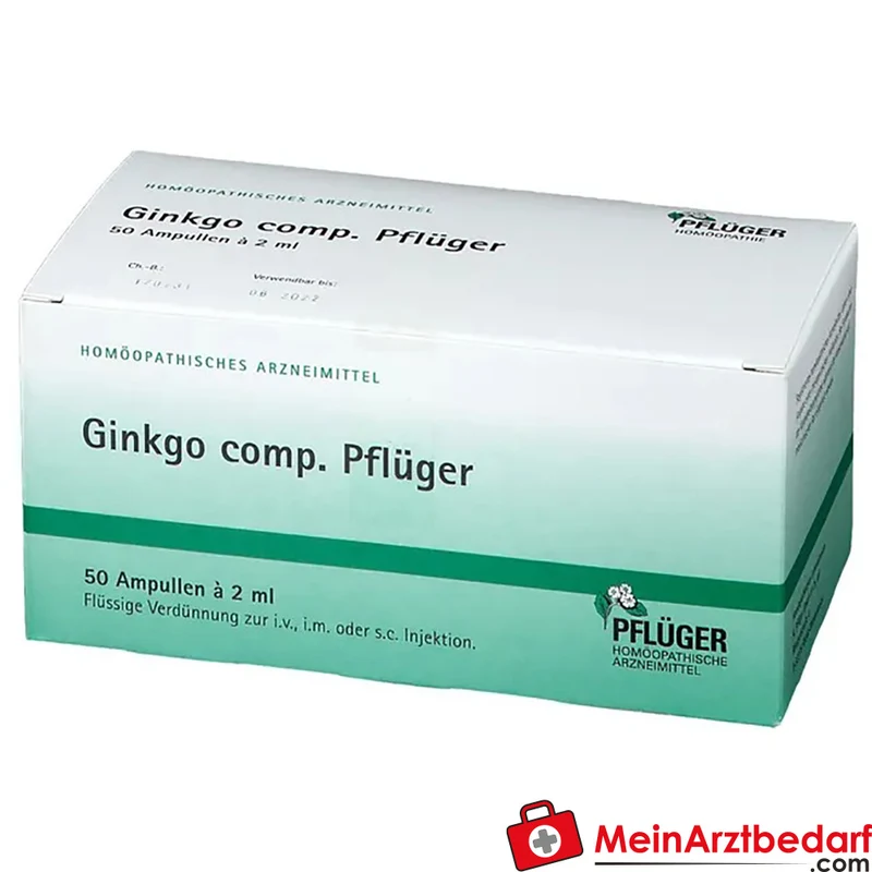 Pflüger Ginkgo comp. Ambra grisea / Anamirta cocculus / Conium maculatum / Ginkgo biloba / Panax Ginseng / Petroleum rectificatum Ampullen, 50 St.