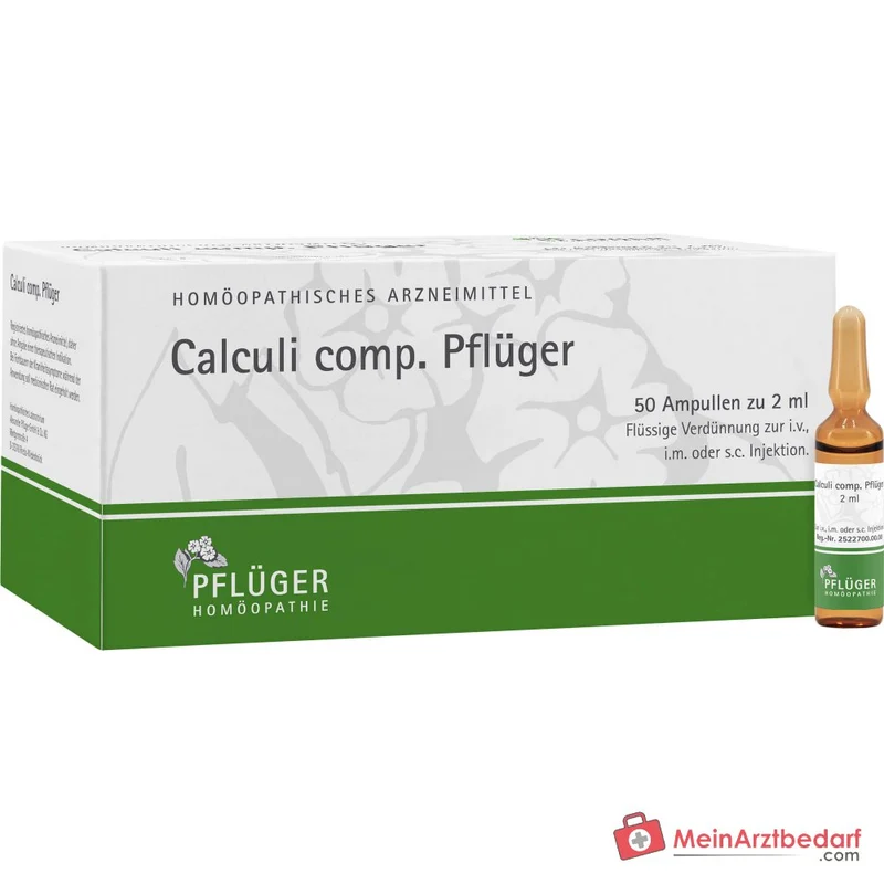 Pflüger Calculi comp. Acidum benzoicum / Berberis vulgaris / Calculi renales hominis Nosode / Epigaea repens / Lytta vesicatoria / Solidago virgaurea Ampullen, 10 Stück