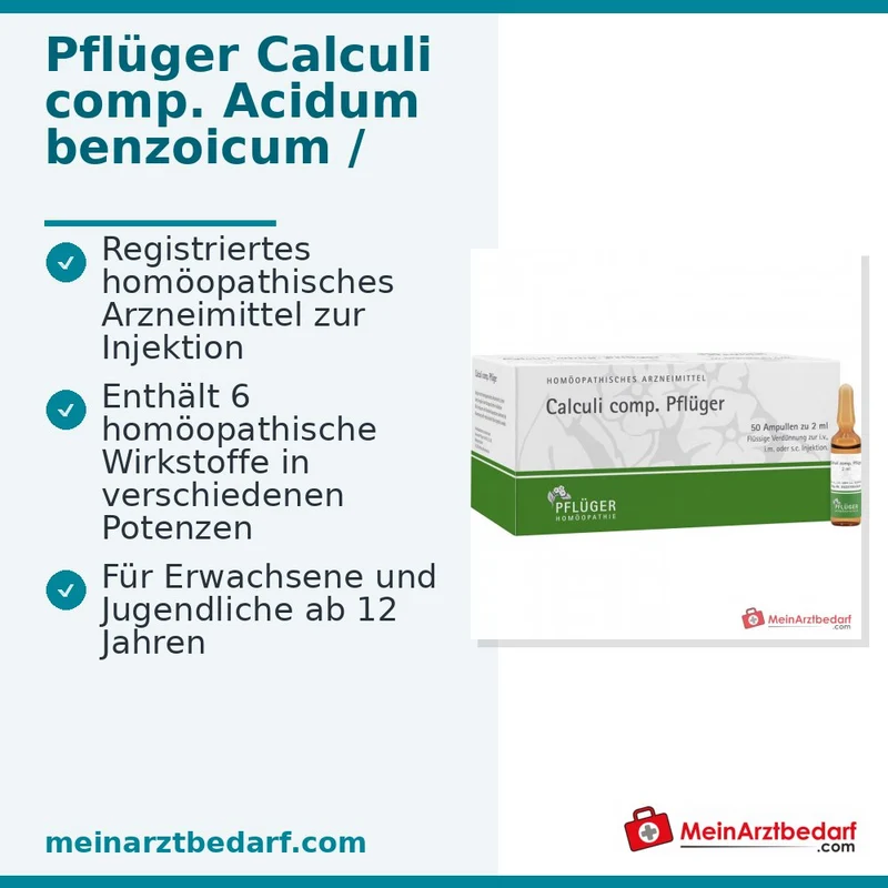 Pflüger Calculi comp. Acidum benzoicum / Berberis vulgaris / Calculi renales hominis Nosode / Epigaea repens / Lytta vesicatoria / Solidago virgaurea Ampullen, 10 Stück