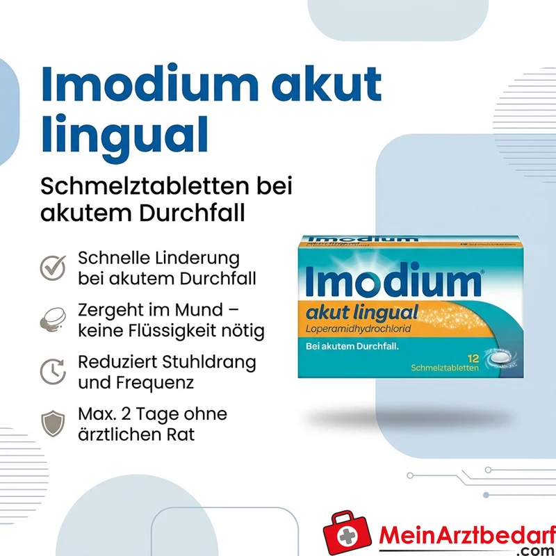 Imodium akut Lingual Loperamid 2 mg Schmelztabletten 6 Stück