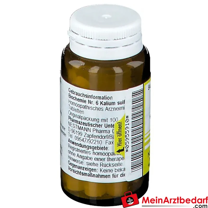 Nestmann Biochemisches Funktionsmittel Nr. 6 Kalium sulfuricum D6 Tabletten, 100 St.