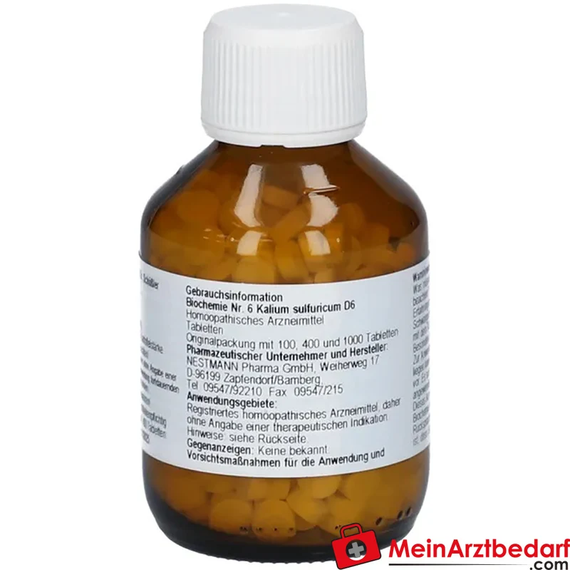 Nestmann Biochemisches Funktionsmittel Nr. 6 Kalium sulfuricum D6 Tabletten, 100 St.