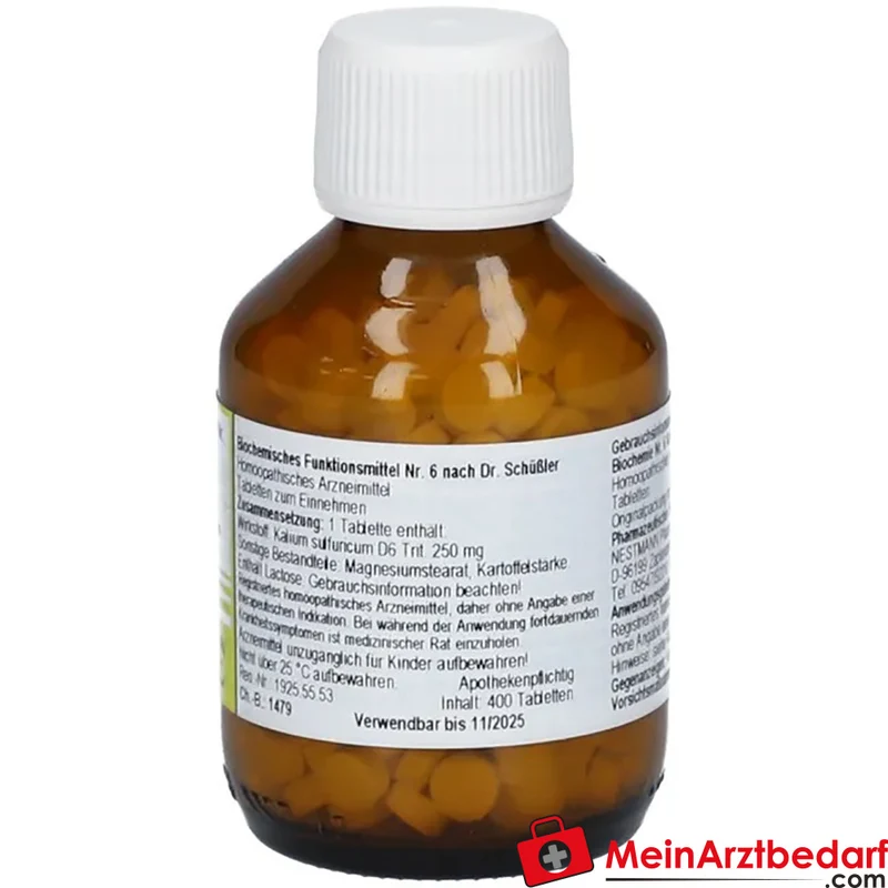 Nestmann Biochemisches Funktionsmittel Nr. 6 Kalium sulfuricum D6 Tabletten, 100 St.