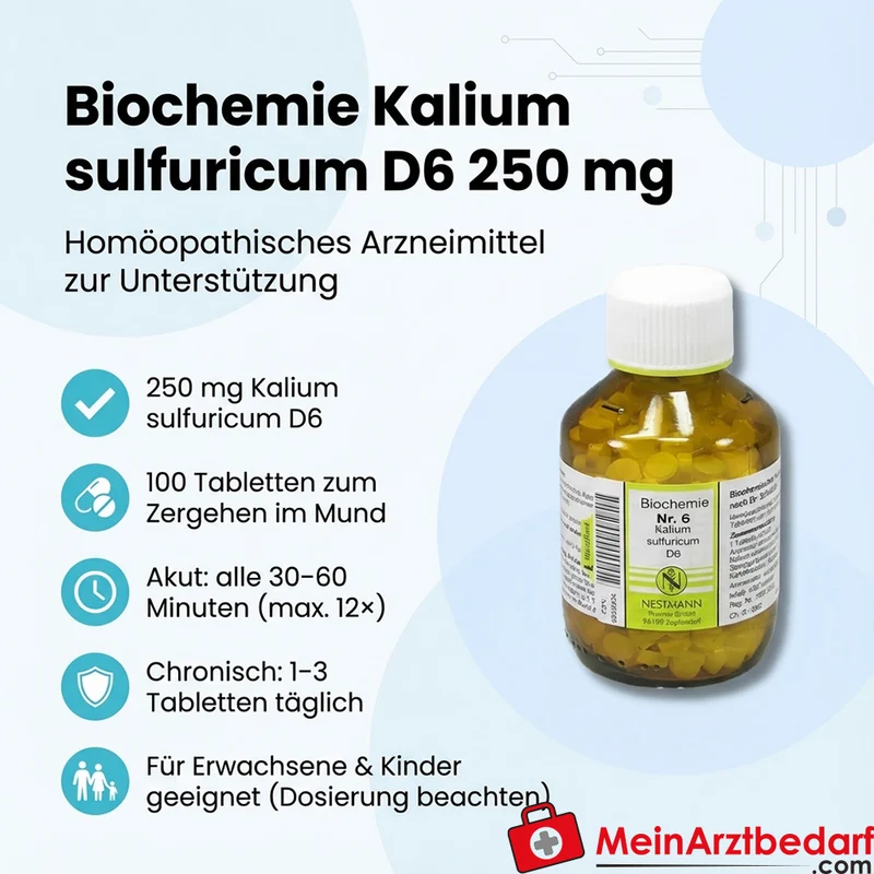 Nestmann Biochemisches Funktionsmittel Nr. 6 Kalium sulfuricum D6 Tabletten, 100 St.