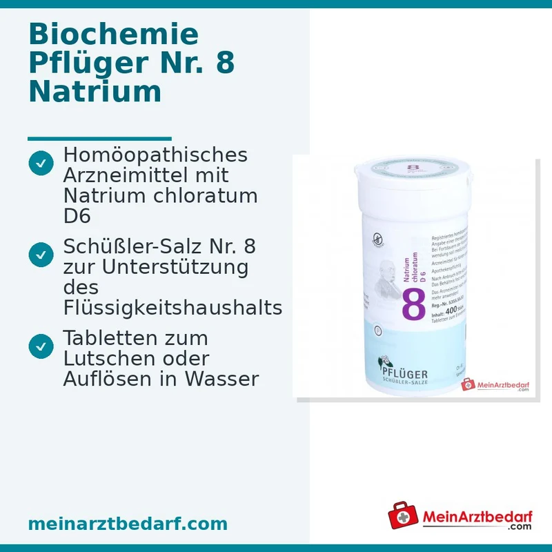 Biochemie Pflüger Nr. 8 Natrium chloratum D6 Tabletten, 100 St.