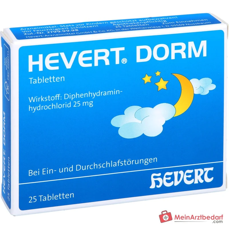 Hevert Dorm 25 mg Diphenhydramin Tabletten 20 Stück, 25 St.