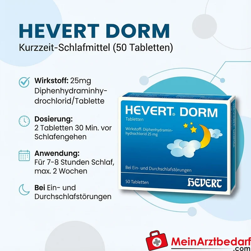 Hevert Dorm 25 mg Diphenhydramin Tabletten 20 Stück, 25 St.