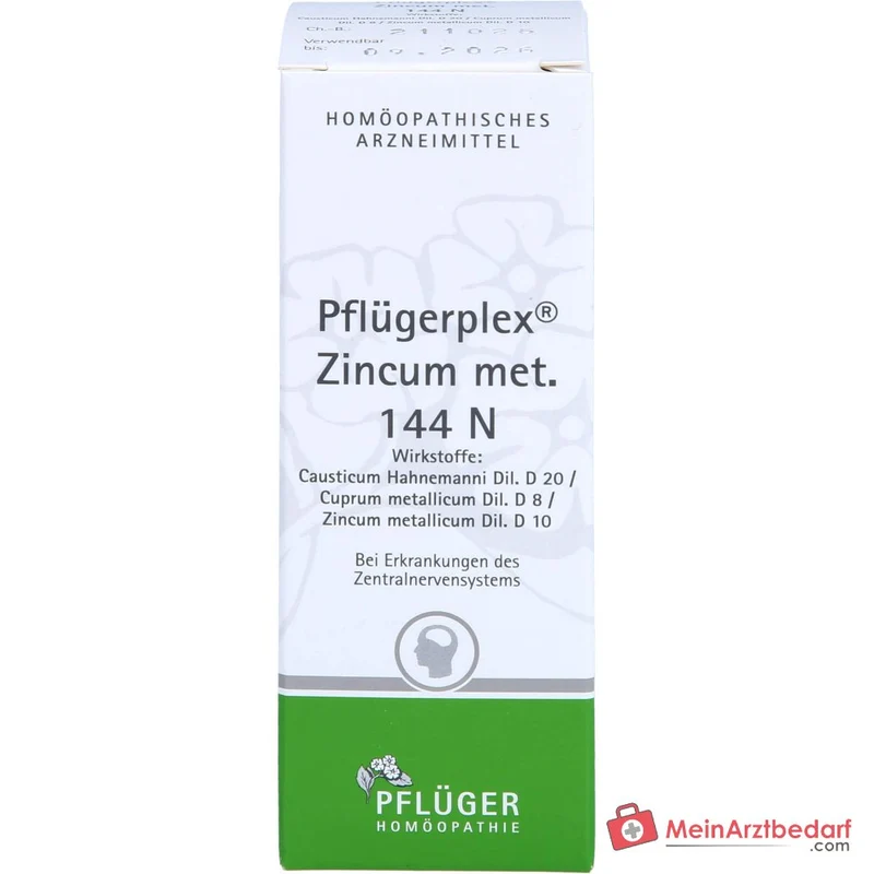 Pflügerplex Zincum met. 144 N Causticum D20, Zincum met. D10, Cuprum met. D8 Lösung 50 ml