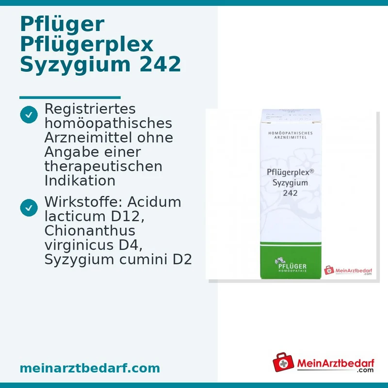 Pflügerplex Syzygium 242 Tropfen (Chionanthus virginicus D4, Syzygium cumini D2, Acidum lacticum D12) 50 ml