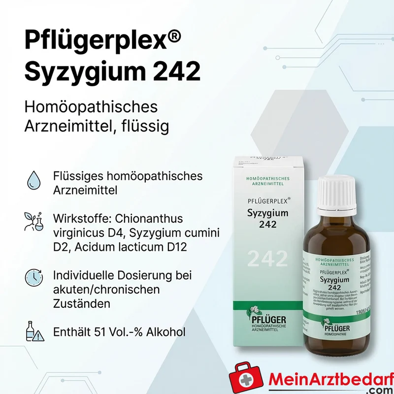 Pflügerplex Syzygium 242 Tropfen (Chionanthus virginicus D4, Syzygium cumini D2, Acidum lacticum D12) 50 ml