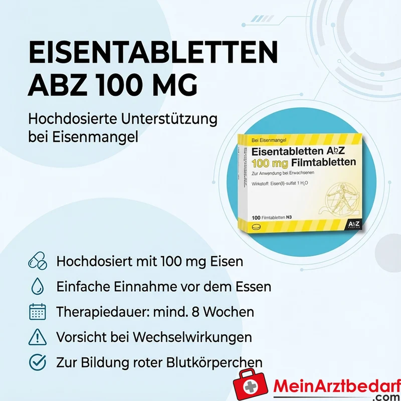 AbZ Eisentabletten 100 mg Tabletten 30 Stück