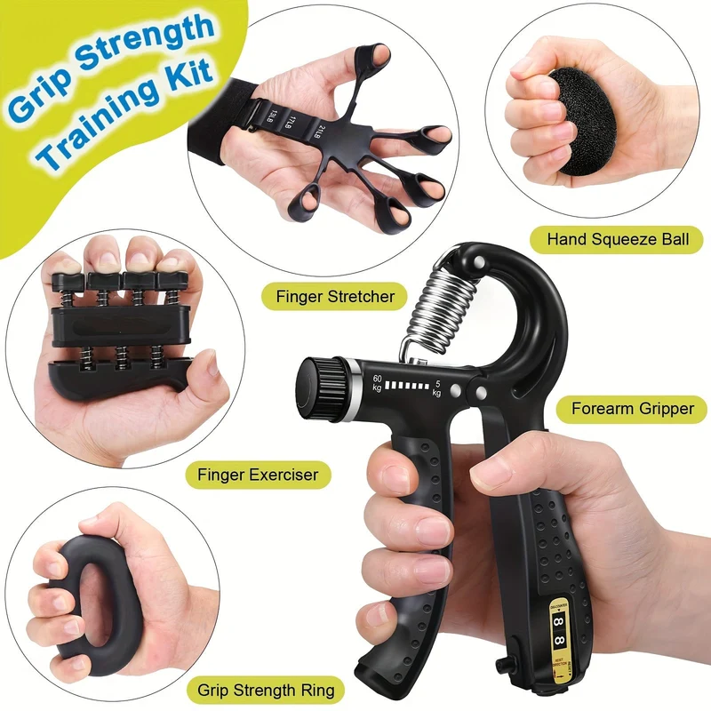 PowerGrip Handtrainer Set – 5-in-1 für starke Hände und Unterarme