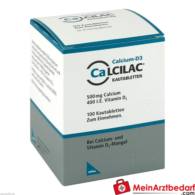 Calcilac Calcium 500 mg Vitamin D3 400 I.E. Kauttabletten