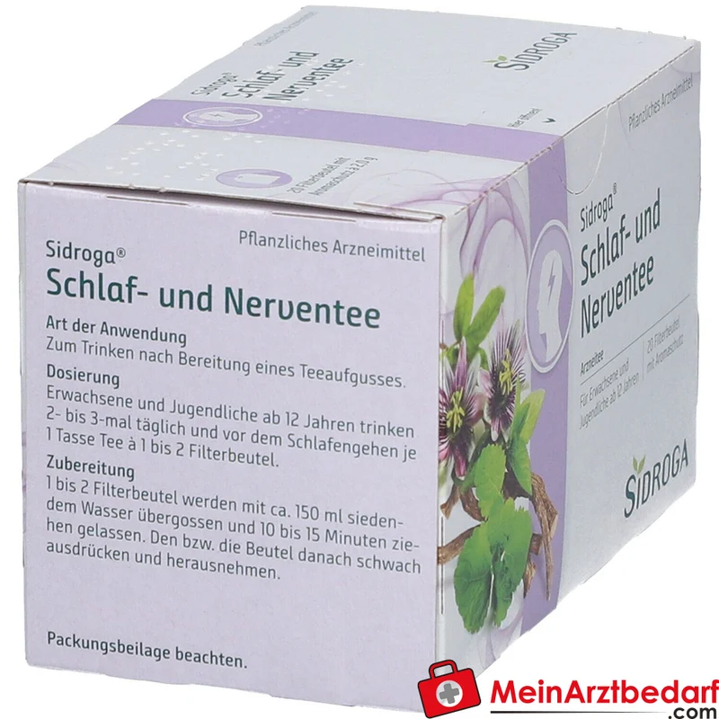 Sidroga Schlaf- und Nerventee mit Baldrian, Melisse, Passionsblume Teebeutel