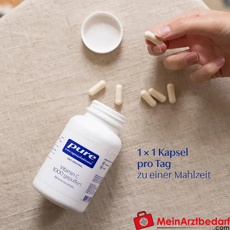 Pure Encapsulations Vitamin C 1000 gepuffert 800 mg Ascorbinsäure Kapseln 90 Stück