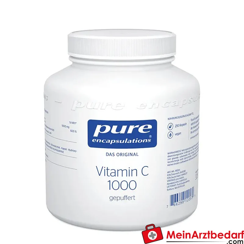 Pure Encapsulations Vitamin C 1000 gepuffert 800 mg Ascorbinsäure Kapseln 90 Stück