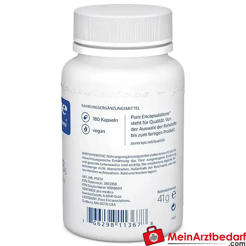 Pure Encapsulations Vitamin B6 (Pyridoxal-5-Phosphat) 25 mg Kapseln 90 Stück