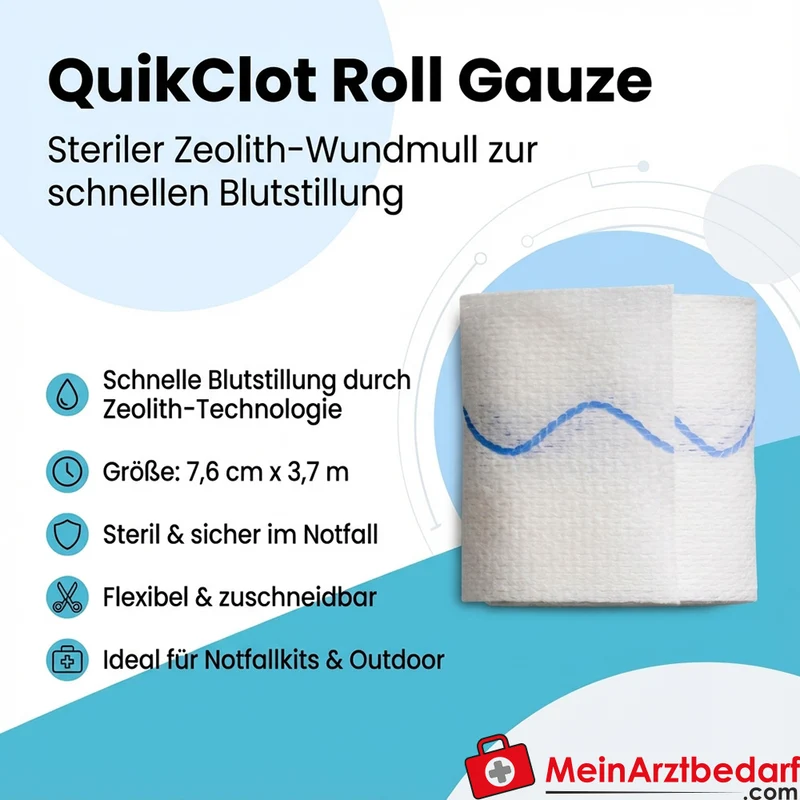 QuikClot Roll Gauze sterile Mullbinde, 10 Stück