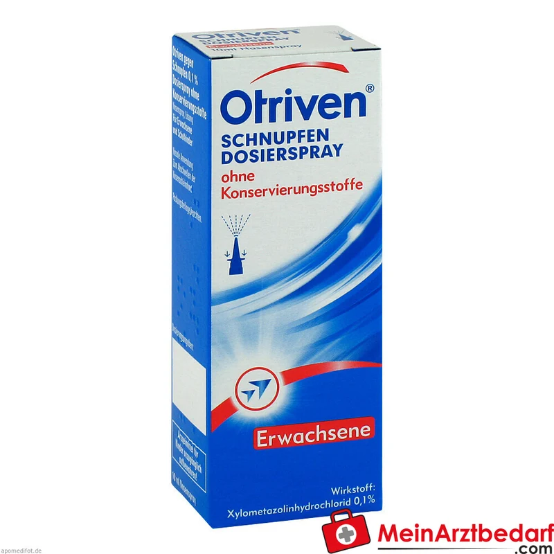 Otriven Xylometazolin 0,1% Nasenspray ohne Konservierungsstoffe 10 ml