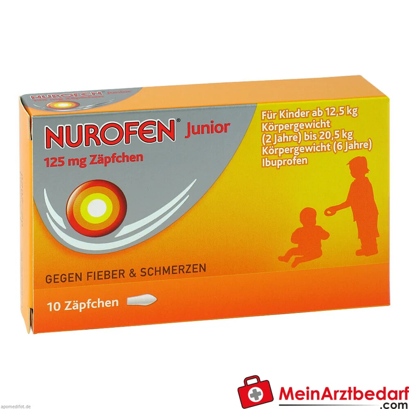Nurofen Junior 125 mg Ibuprofen Zäpfchen rektal für Kinder 2–6 Jahre