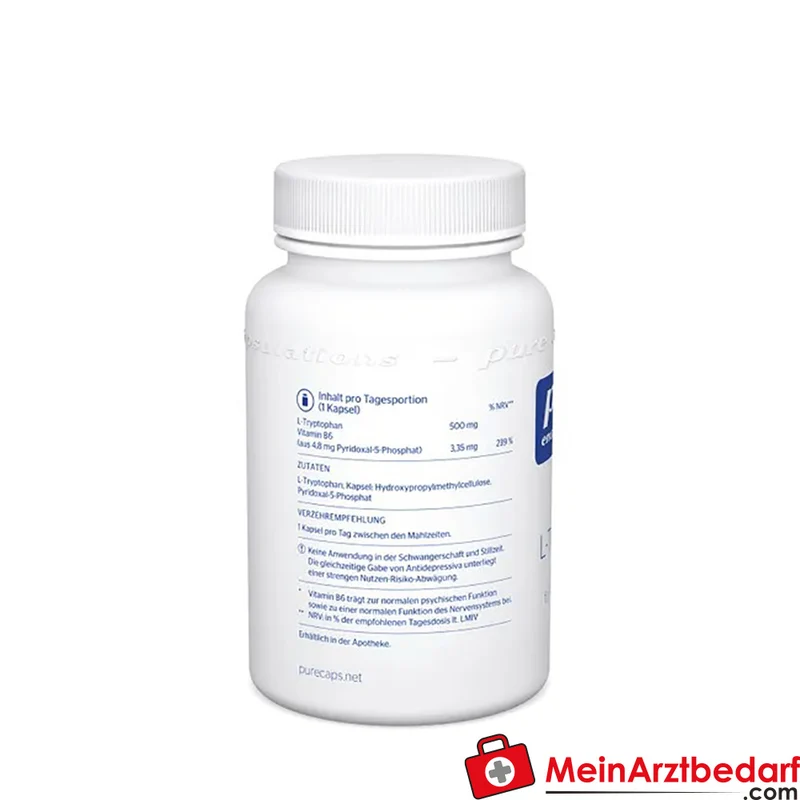 Pure Encapsulations L-Tryptophan 500 mg mit Vitamin B6 Kapseln 60 Stück