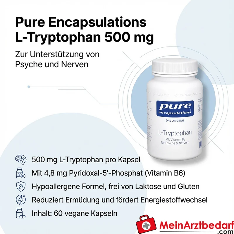 Pure Encapsulations L-Tryptophan 500 mg mit Vitamin B6 Kapseln 60 Stück