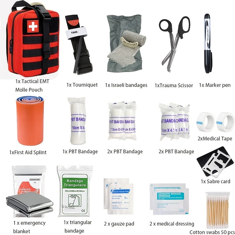 Komplettes Erste-Hilfe-Set mit Tourniquet – Essentielles Überlebenskit für Abenteuer