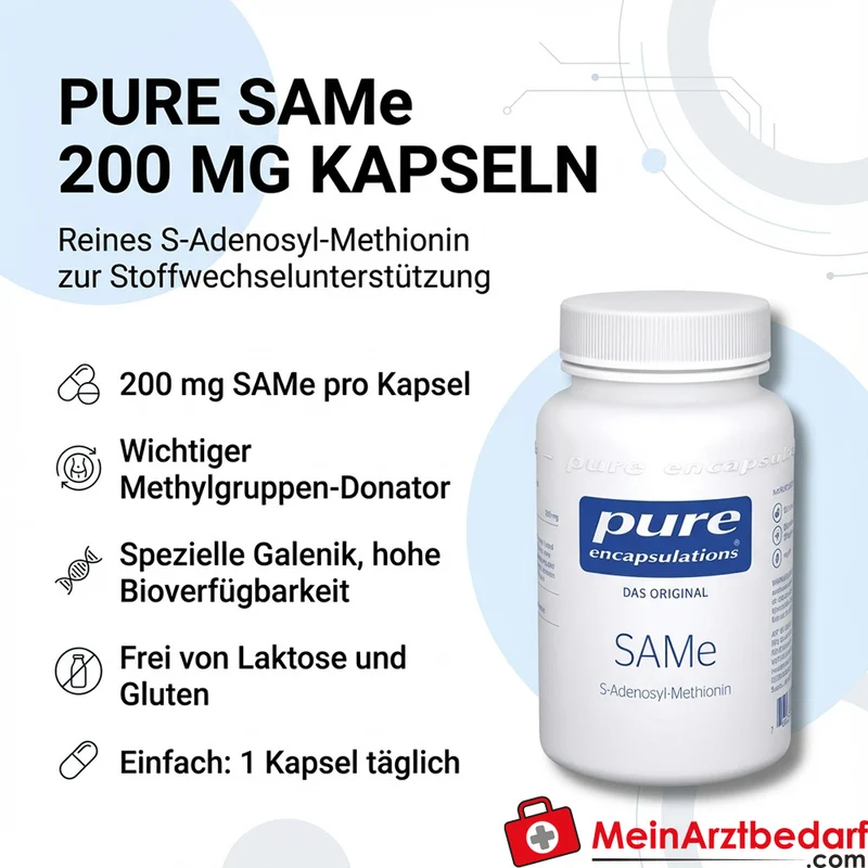 Pure Encapsulations SAMe (S‑Adenosyl‑Methionin) 200 mg Kapseln 60 Stück