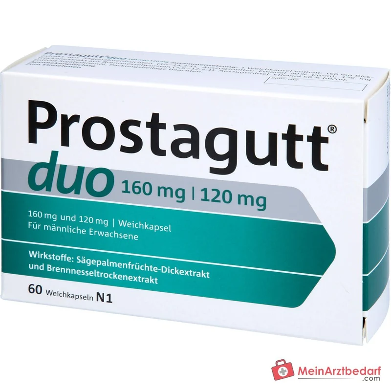 Prostagutt duo Sägepalmenfrucht-Dickextrakt / Brennnesselwurzel-Trockenextrakt Weichkapseln 160 mg/120 mg, 60 St.
