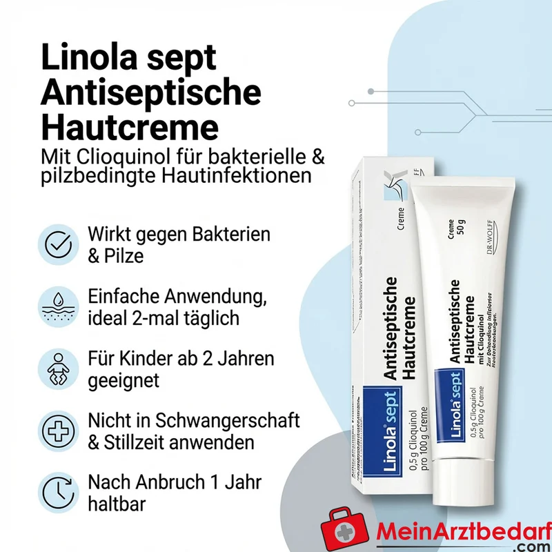 Linola sept Antiseptische Hautcreme mit Clioquinol 20 g