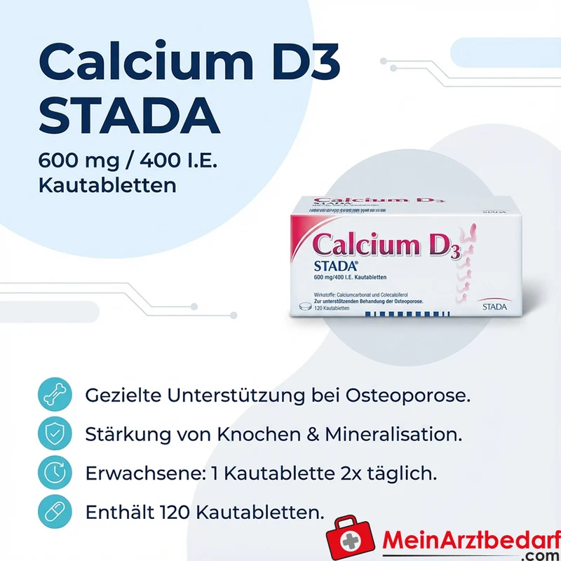 STADA Calcium D3 600 mg/400 I.E. Kautabletten 30 Stück