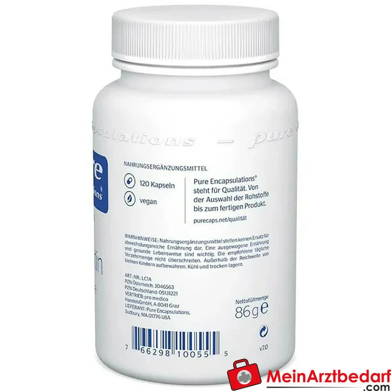 Pure Encapsulations L‑Carnitin 500 mg Levocarnitin Kapseln 60 Stück