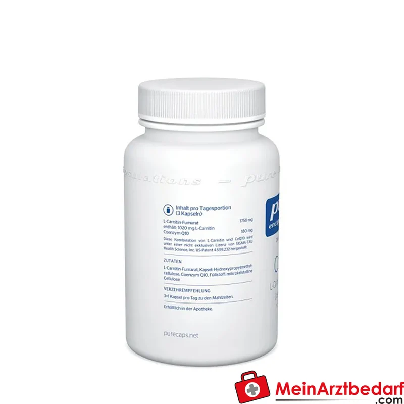 Pure Encapsulations CoQ10 180 mg + L‑Carnitin Fumarat (1020 mg) Kapseln 60 Stück