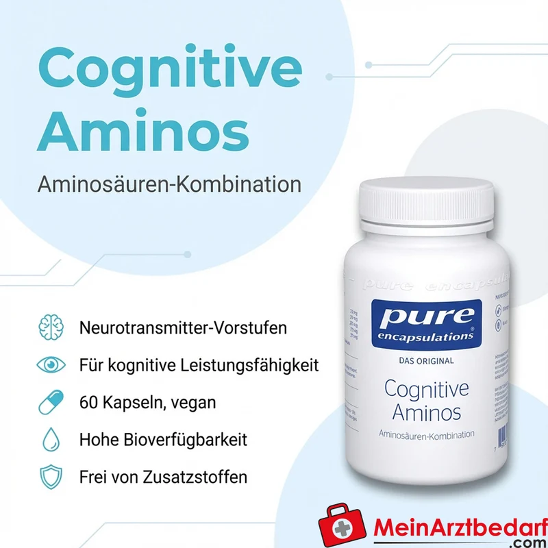Pure Encapsulations Cognitive Aminos Kapseln 60 – mit Acetyl-L-Carnitin, DL-Phenylalanin, L-Tryptophan, L-Tyrosin, Taurin