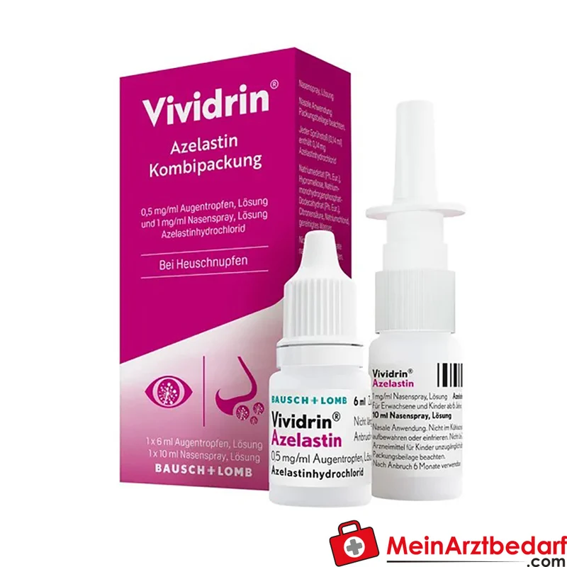 Vividrin Azelastin 0,5 mg/ml Augentropfen und 1 mg/ml Nasenspray Kombipackung