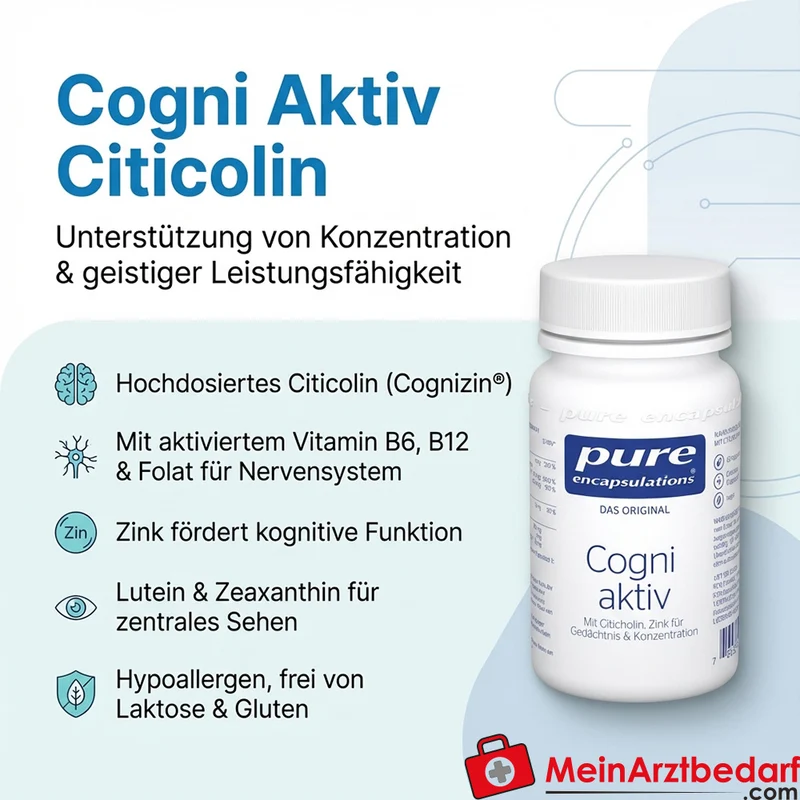 Pure Encapsulations Cogni Aktiv Citicolin 250 mg Kapseln 60 Stück