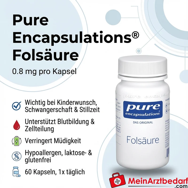 Pure Encapsulations Folsäure 0,8 mg Kapseln 60 Stück