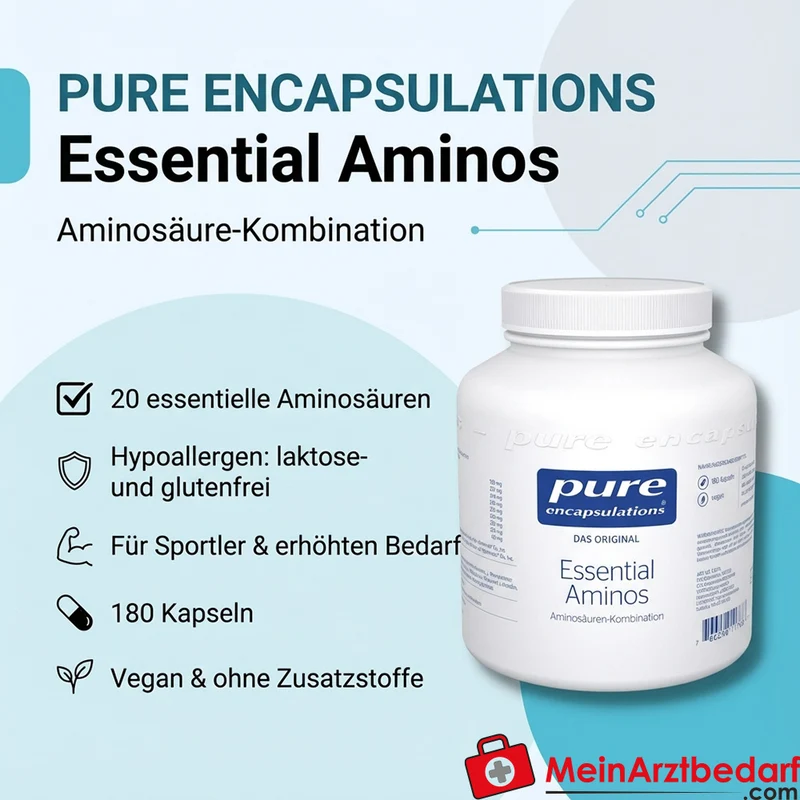 Pure Encapsulations Essential Aminos – 20 essentielle Aminosäuren Kapseln 180 Stück