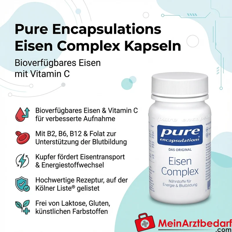 Pure Encapsulations Eisen Complex Kapseln mit Vitamin C