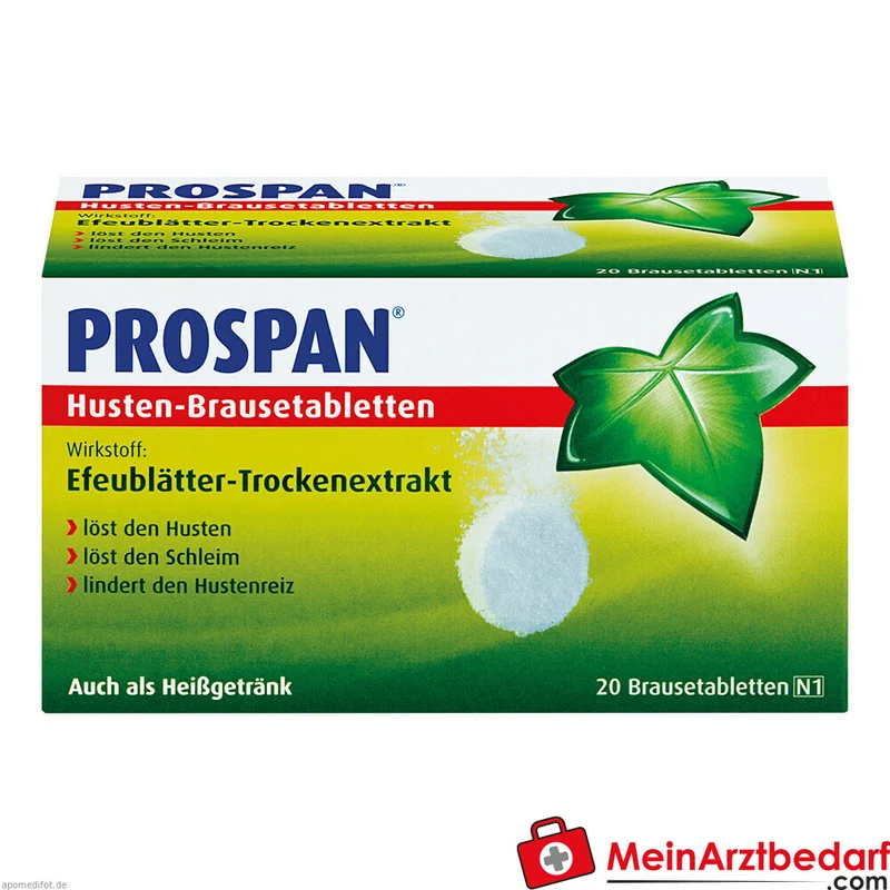 Prospan Husten-Brausetabletten (Efeu‑Saponine, Hedera helix) Brausetabletten 20 Stück