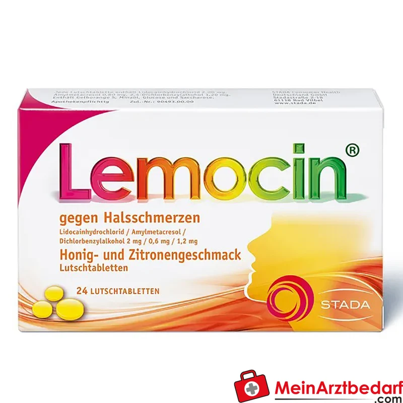 Lemocin Lutschtabletten 2 mg/0,6 mg/1,2 mg Honig-Zitrone