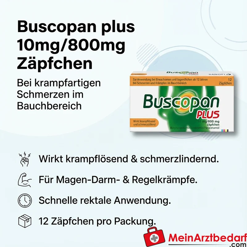 Buscopan plus 10 mg/800 mg Zäpfchen Packung