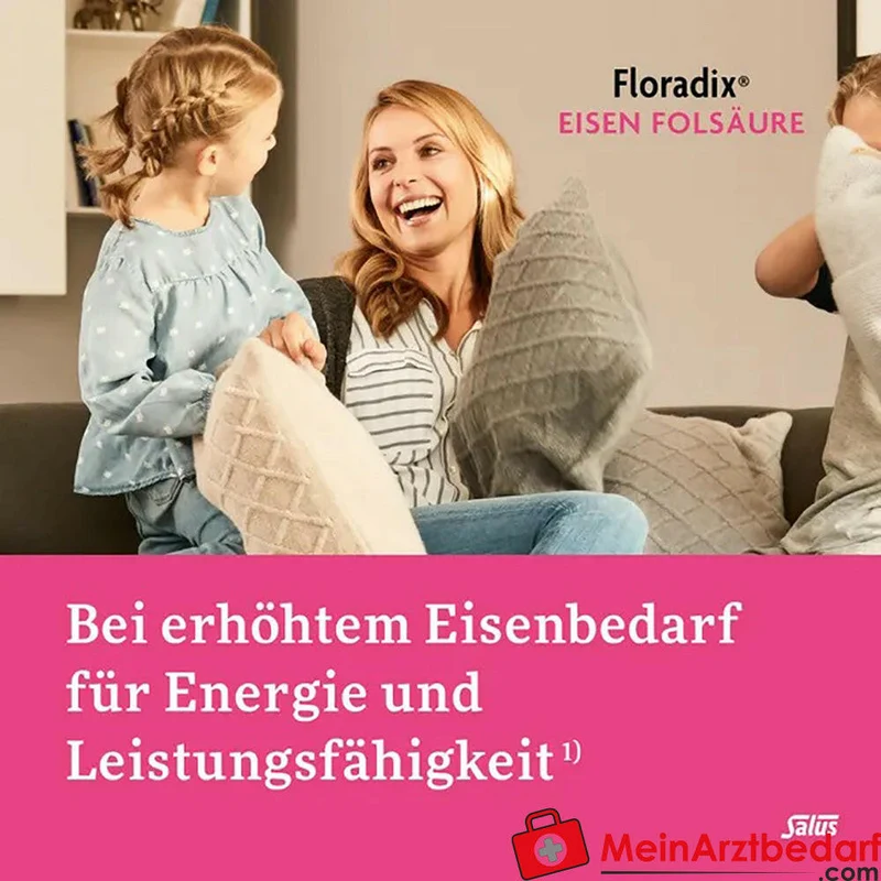 Salus Kräuterblut Floradix Eisen‑Folsäure 15 mg Eisen / 400 µg Folsäure Dragees 84 St.