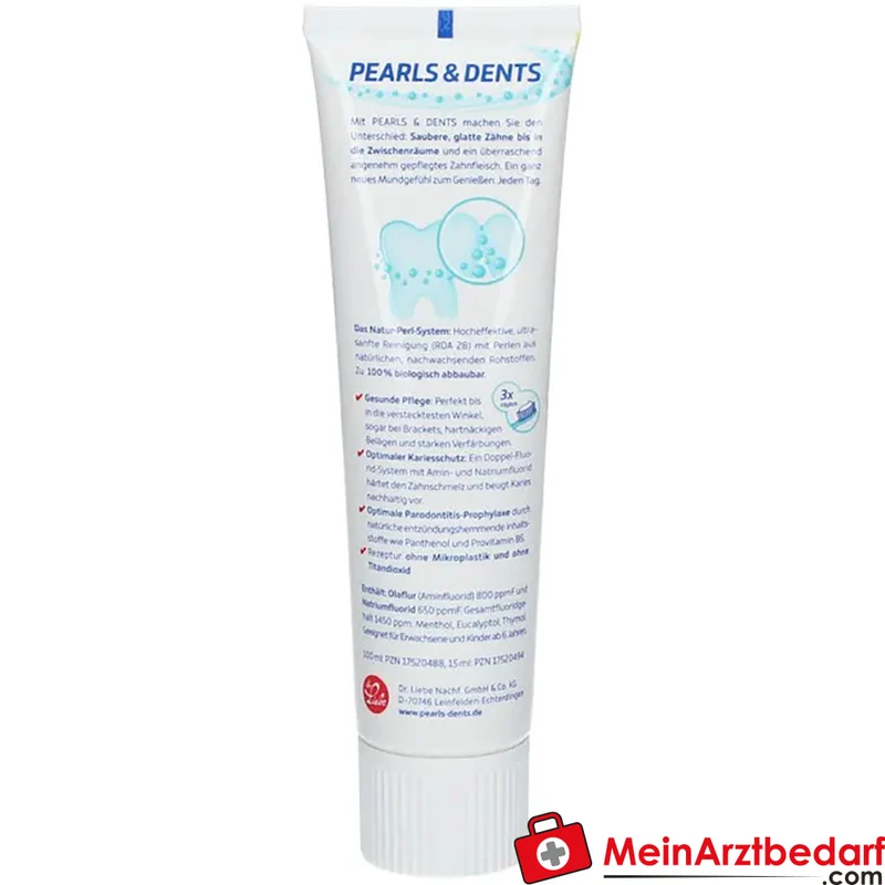 PEARLS & DENTS Zahnpasta 100 ml mit Fluorid (Olaflur) titandioxidfrei