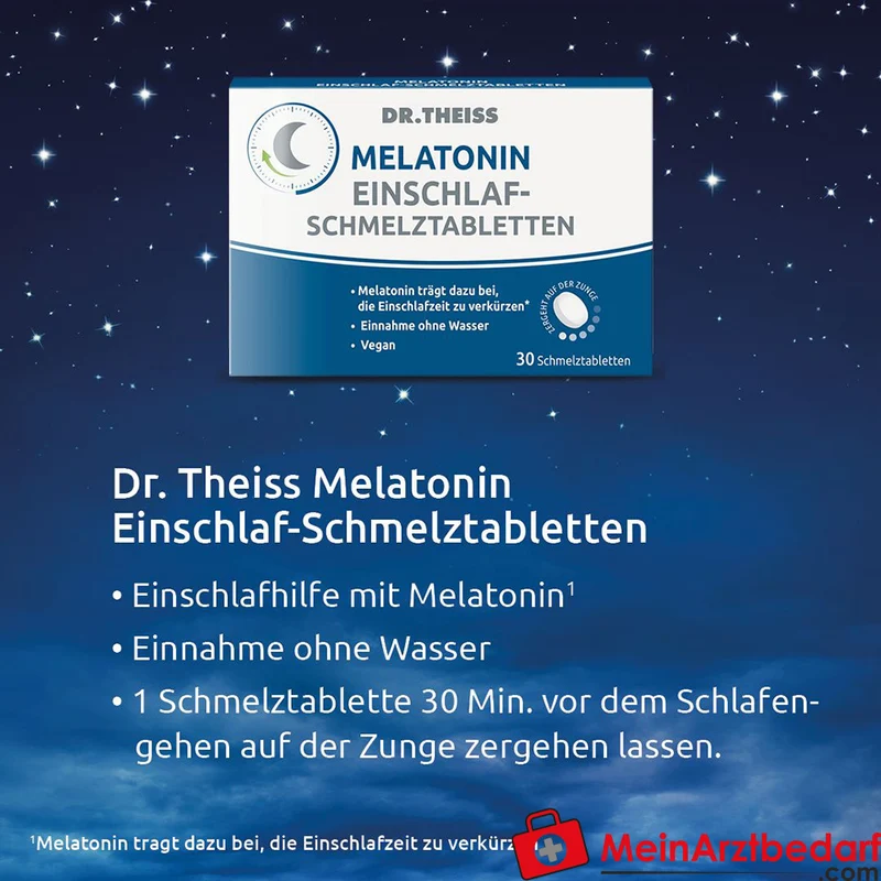 Dr. Theiss Melatonin Einschlaf-Schmelztabletten 1 mg, 30 Stück