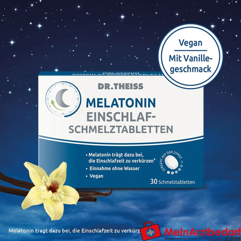 Dr. Theiss Melatonin Einschlaf-Schmelztabletten 1 mg, 30 Stück