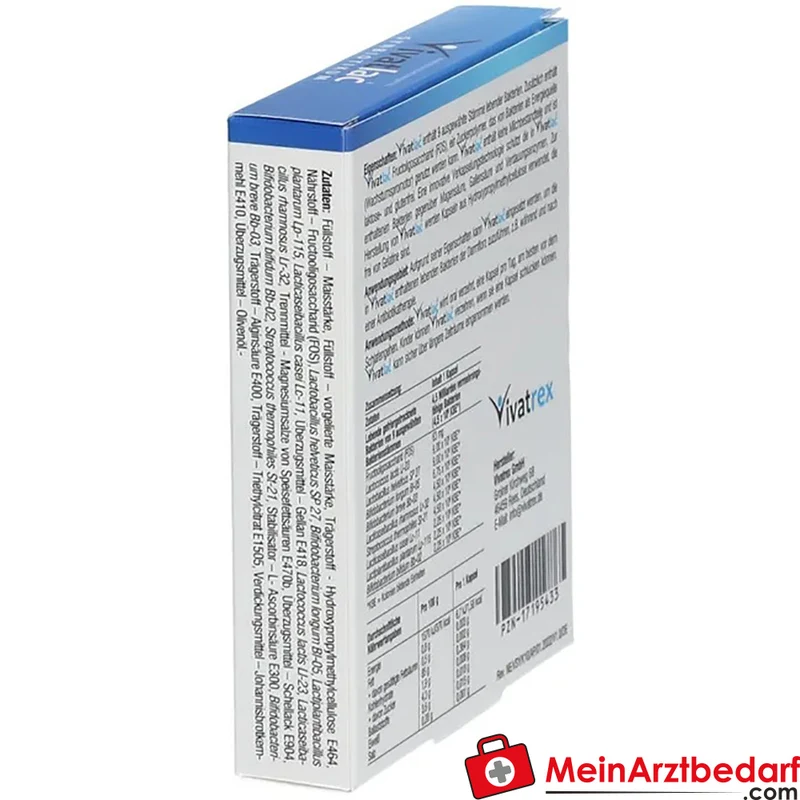VIVATLAC Synbiotikum 4,5 Mrd. KBE pro Kapsel und 63 mg FOS, magensaftresistente Kapseln 10 Stück
