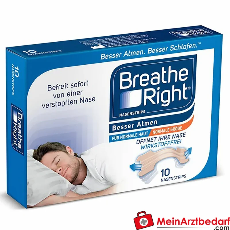 Besser Atmen Breathe Right Nasenpflaster Normal beige 10 Stück
