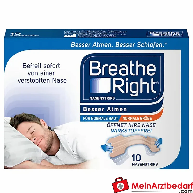 Besser Atmen Breathe Right Nasenpflaster Normal beige 10 Stück